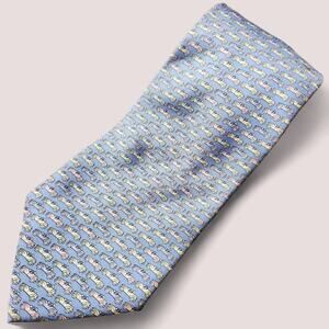 VINEYARD VINES | Blue w/ Pastel Pink Green Yellow Roadster Car Pattern Silk Tie